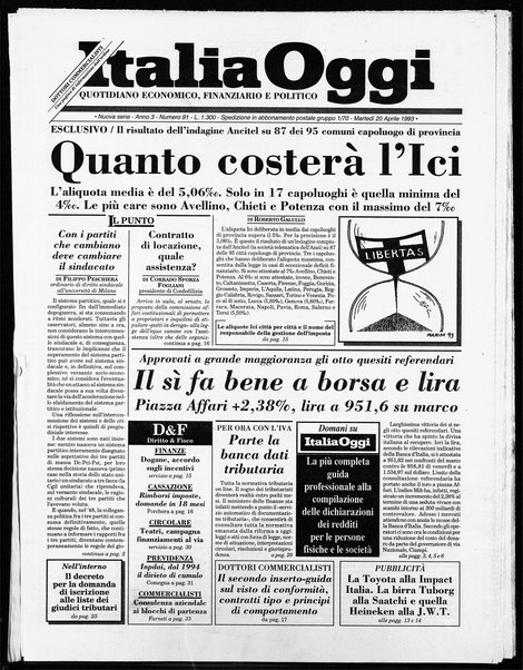 Italia oggi : quotidiano di economia finanza e politica